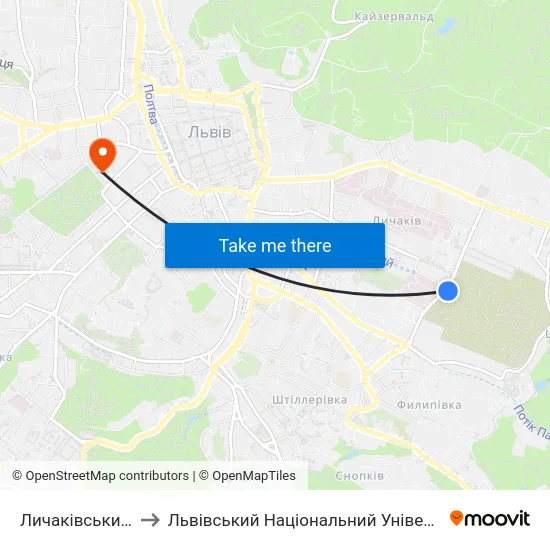 Личаківський Цвинтар to Львівський Національний Університет Ім. Івана Франка map