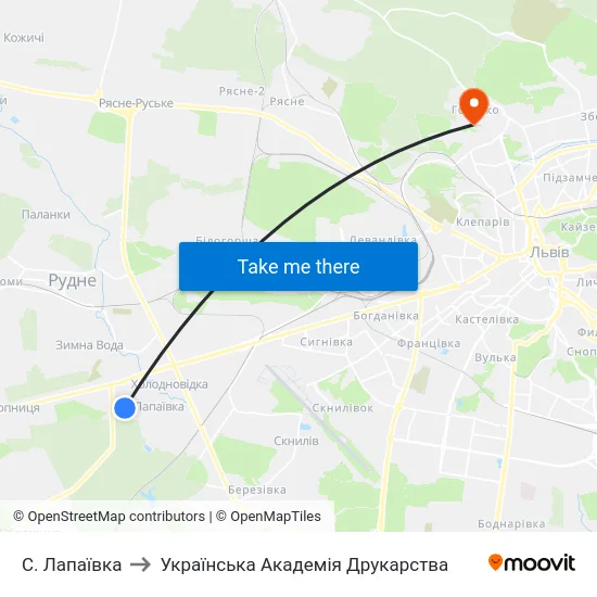 С. Лапаївка to Українська Академія Друкарства map