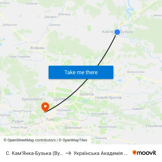 С. Кам'Янка-Бузька (Вул. Хомина) to Українська Академія Друкарства map