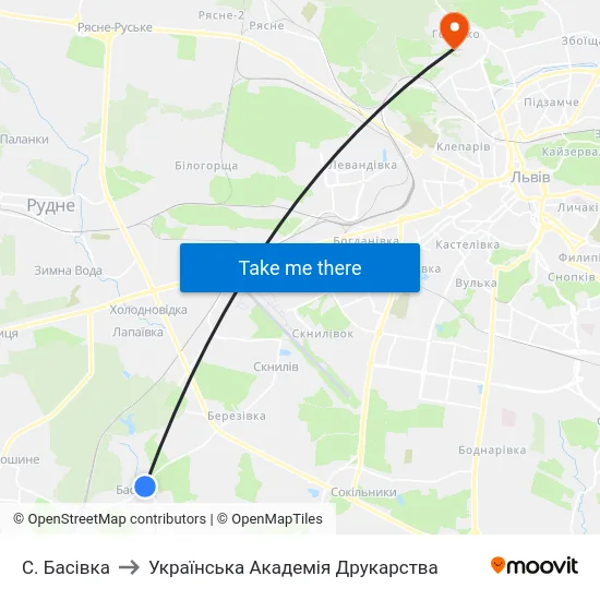 С. Басівка to Українська Академія Друкарства map