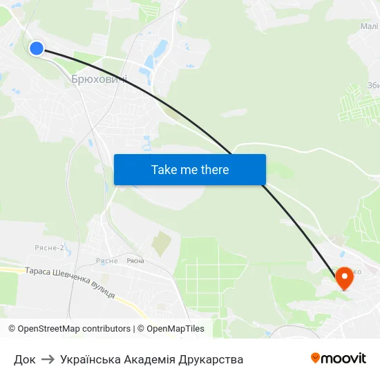 Док to Українська Академія Друкарства map