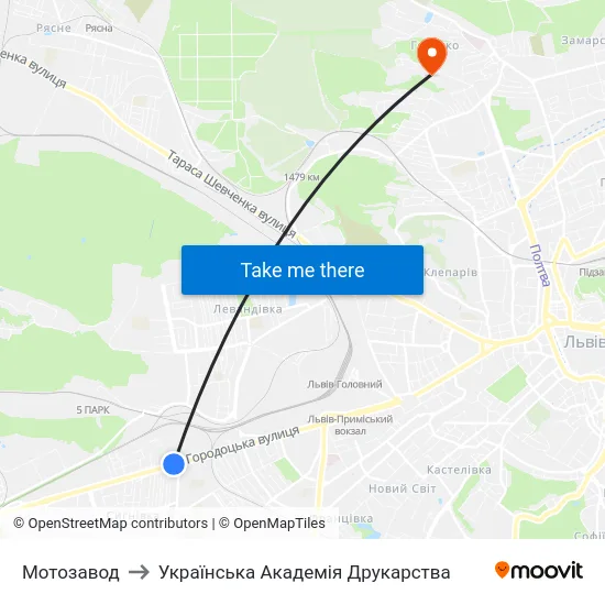 Мотозавод to Українська Академія Друкарства map