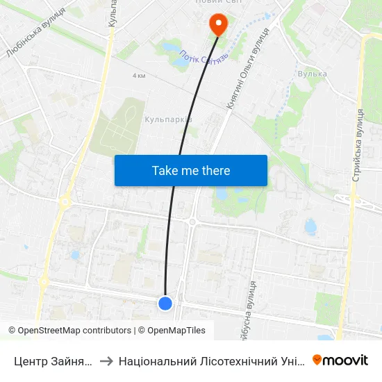 Центр Зайнятості to Національний Лісотехнічний Університет map