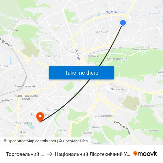 Торговельний Центр to Національний Лісотехнічний Університет map