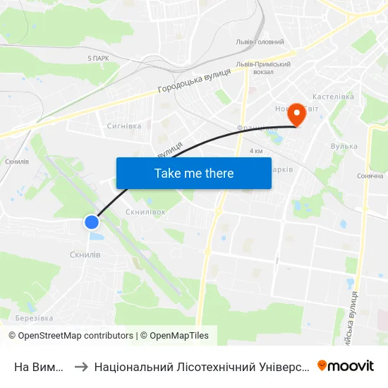 На Вимогу to Національний Лісотехнічний Університет map