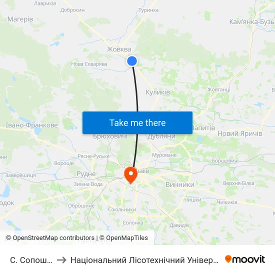 С. Сопошин to Національний Лісотехнічний Університет map