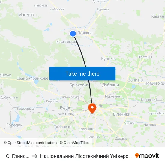 С. Глинськ to Національний Лісотехнічний Університет map