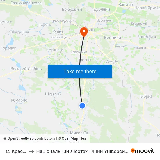 С. Красів to Національний Лісотехнічний Університет map