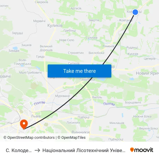 С. Колоденці to Національний Лісотехнічний Університет map