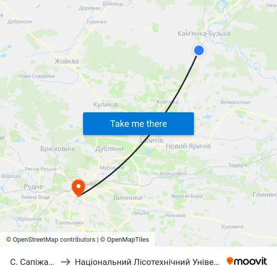 С. Сапіжанка to Національний Лісотехнічний Університет map