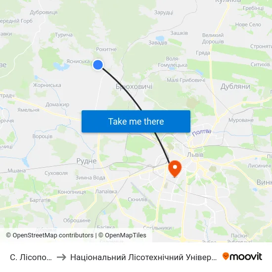 С. Лісопотік to Національний Лісотехнічний Університет map