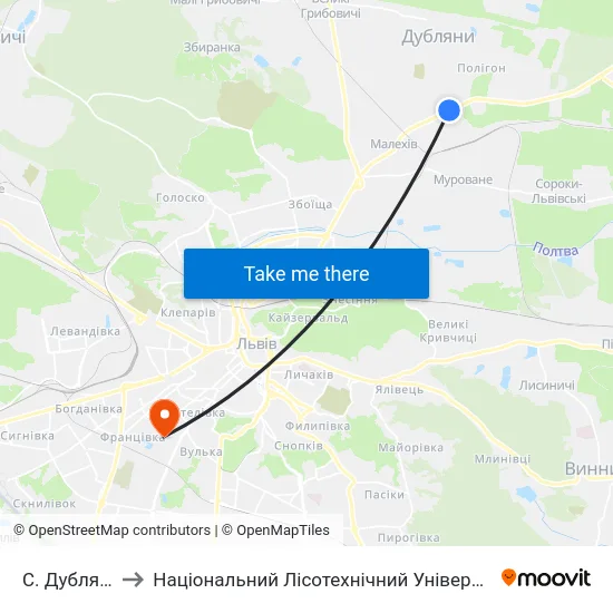 С. Дубляни to Національний Лісотехнічний Університет map