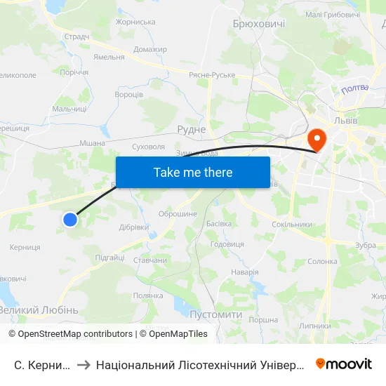 С. Керниця to Національний Лісотехнічний Університет map