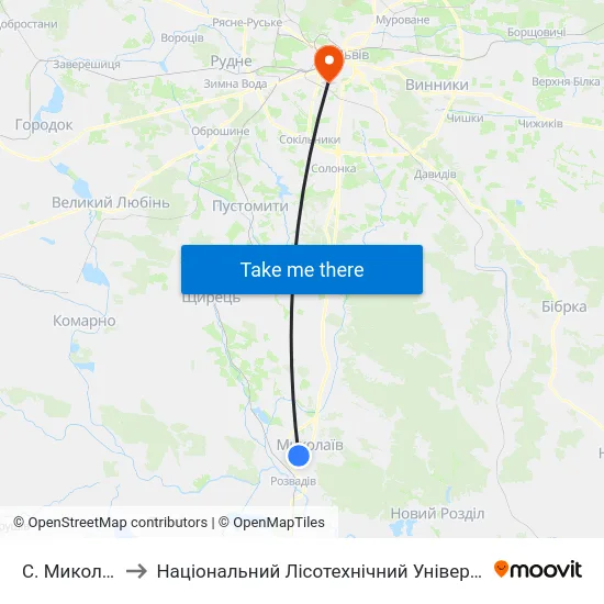 С. Миколаїв to Національний Лісотехнічний Університет map