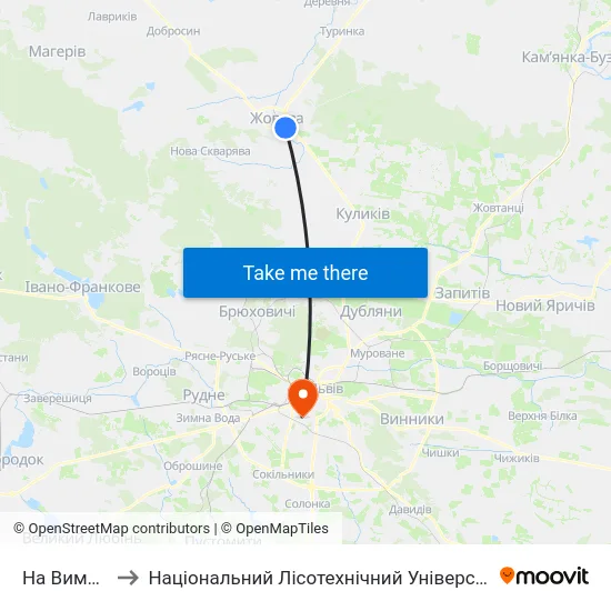 На Вимогу to Національний Лісотехнічний Університет map