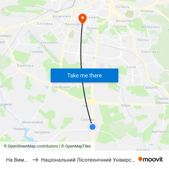 На Вимогу to Національний Лісотехнічний Університет map