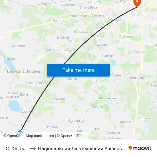 С. Кліцько to Національний Лісотехнічний Університет map