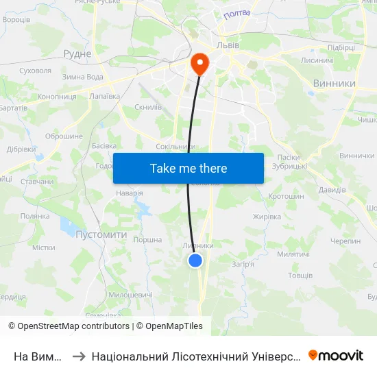 На Вимогу to Національний Лісотехнічний Університет map