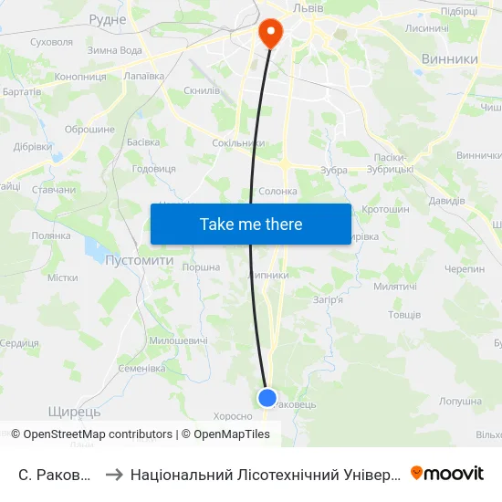 С. Раковець to Національний Лісотехнічний Університет map