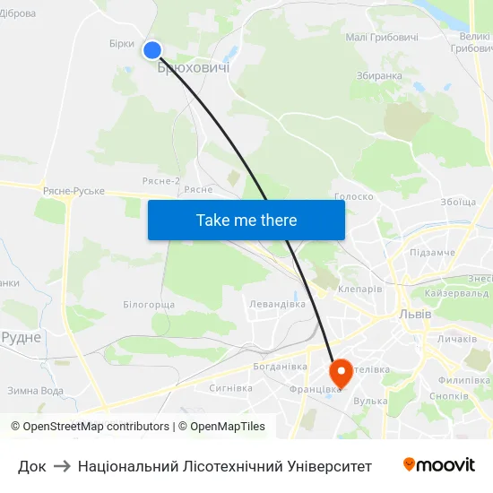 Док to Національний Лісотехнічний Університет map