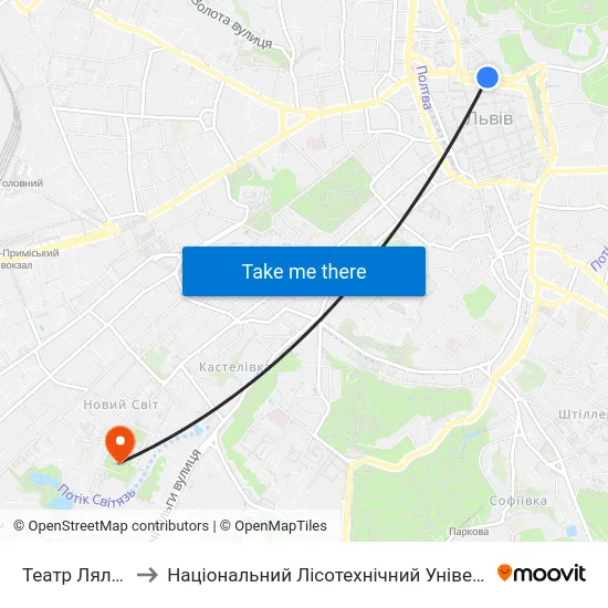 Театр Ляльок to Національний Лісотехнічний Університет map