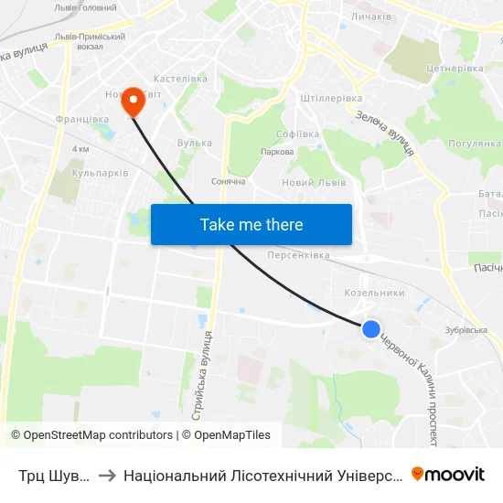 Трц Шувар to Національний Лісотехнічний Університет map