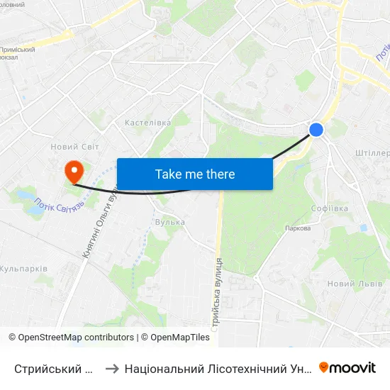 Стрийський Ринок to Національний Лісотехнічний Університет map