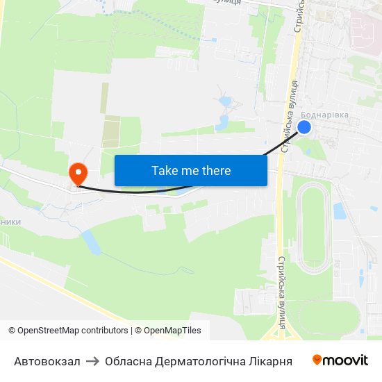 Автовокзал to Обласна Дерматологічна Лікарня map