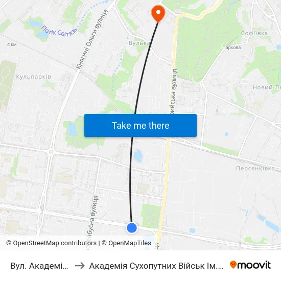 Вул. Академіка Підстригача to Академія Сухопутних Військ Ім. Гетьмана Петра Сагайдачного map