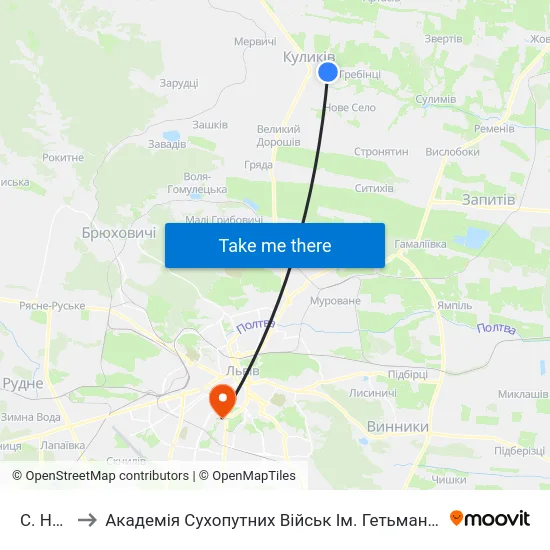 С. Надичі to Академія Сухопутних Військ Ім. Гетьмана Петра Сагайдачного map