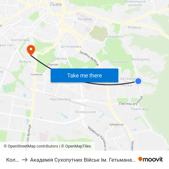 Коледж to Академія Сухопутних Військ Ім. Гетьмана Петра Сагайдачного map