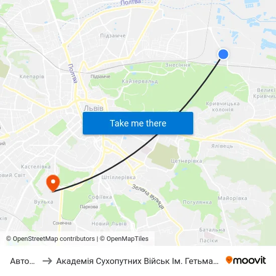 Авторинок to Академія Сухопутних Військ Ім. Гетьмана Петра Сагайдачного map