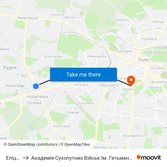 Епіцентр to Академія Сухопутних Військ Ім. Гетьмана Петра Сагайдачного map