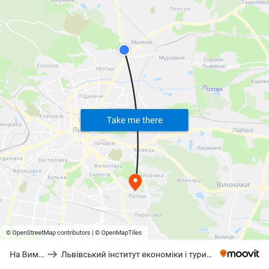 На Вимогу to Львівський інститут економіки і туризму (ЛІЕТ) map