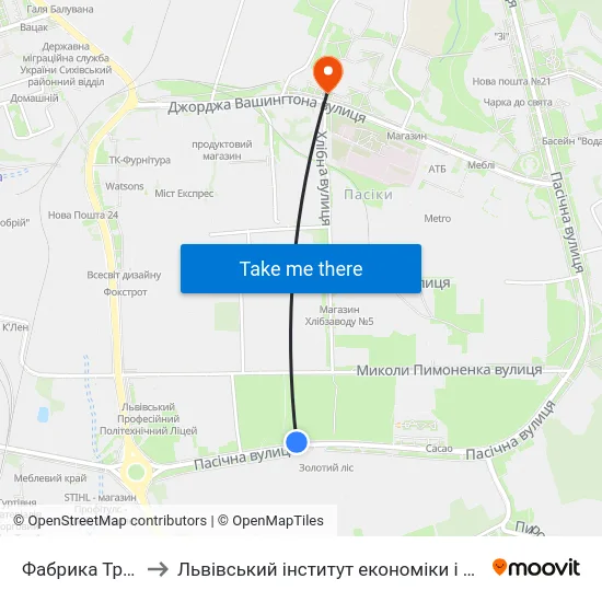 Фабрика Трембіта to Львівський інститут економіки і туризму (ЛІЕТ) map
