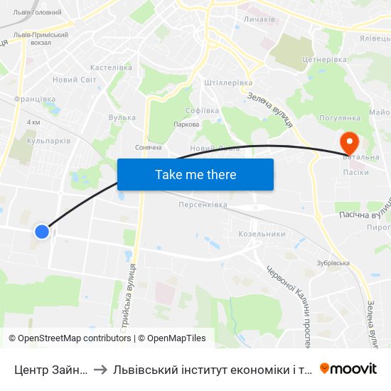 Центр Зайнятості to Львівський інститут економіки і туризму (ЛІЕТ) map