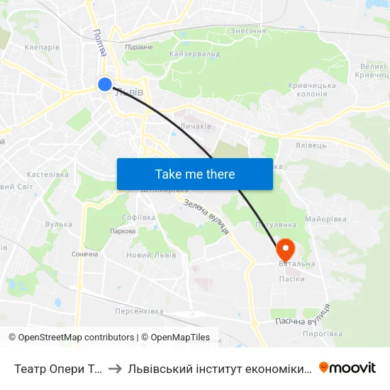 Театр Опери Та Балету to Львівський інститут економіки і туризму (ЛІЕТ) map