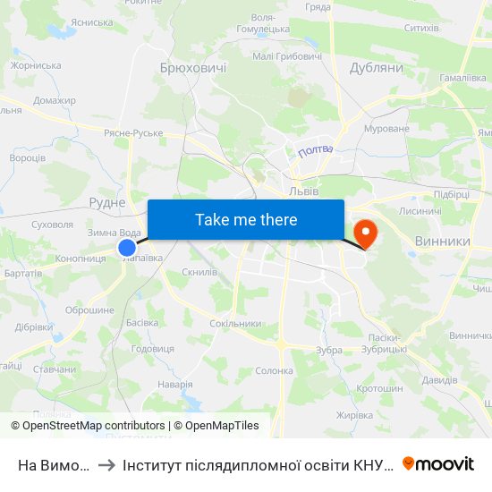 На Вимогу to Інститут післядипломної освіти КНУБА map