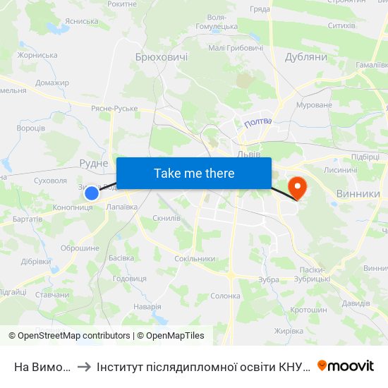 На Вимогу to Інститут післядипломної освіти КНУБА map