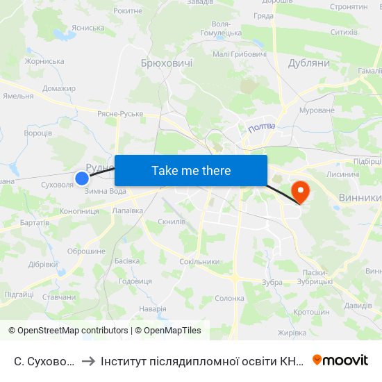 С. Суховоля to Інститут післядипломної освіти КНУБА map