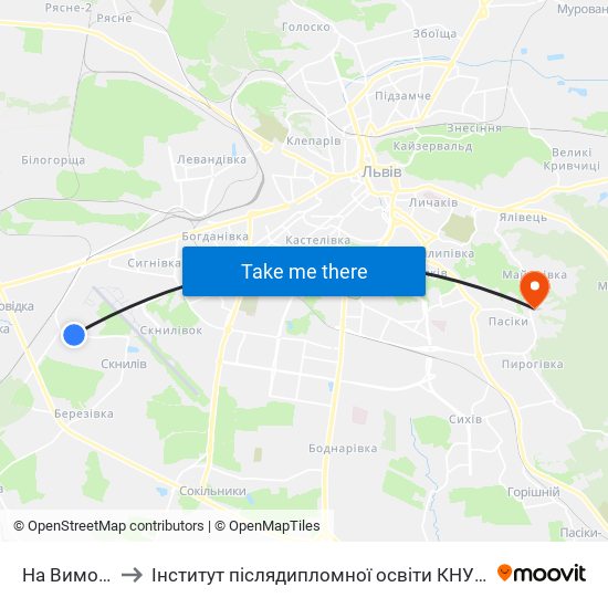 На Вимогу to Інститут післядипломної освіти КНУБА map