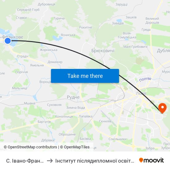 С. Івано-Франкове to Інститут післядипломної освіти КНУБА map