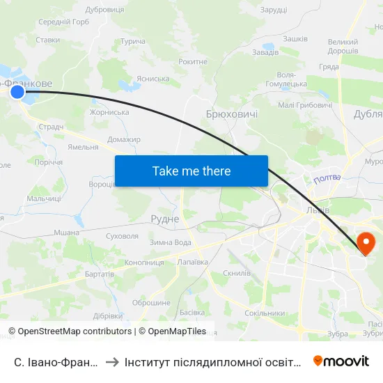 С. Івано-Франкове to Інститут післядипломної освіти КНУБА map