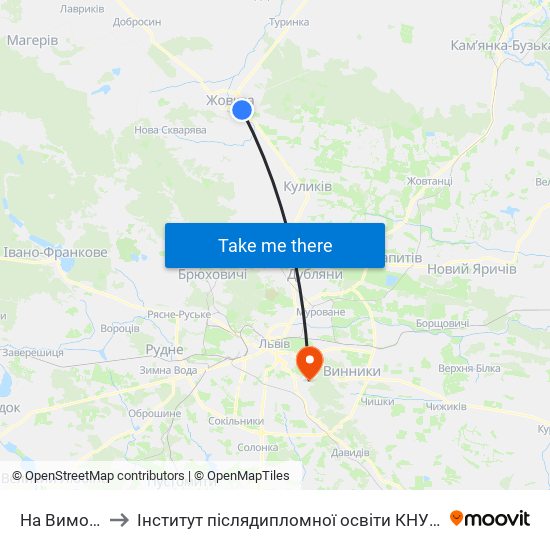 На Вимогу to Інститут післядипломної освіти КНУБА map