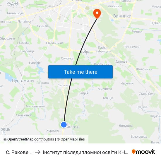 С. Раковець to Інститут післядипломної освіти КНУБА map