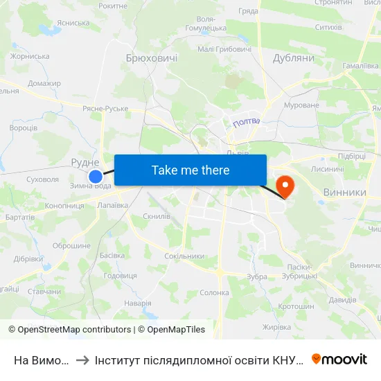На Вимогу to Інститут післядипломної освіти КНУБА map