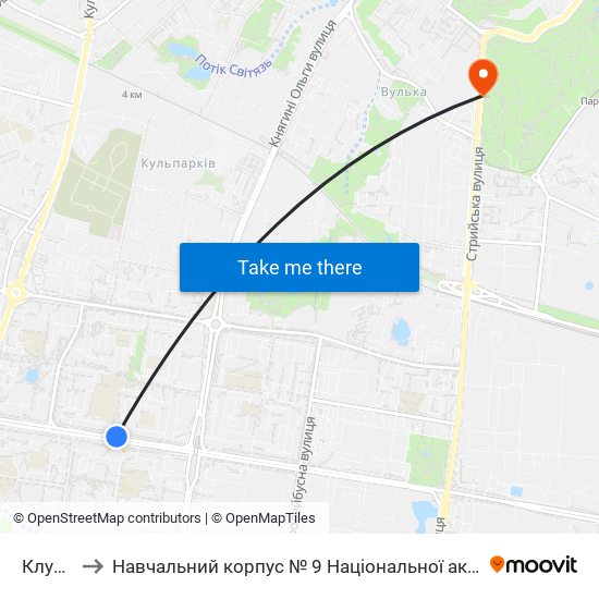 Клуб Науковий to Навчальний корпус № 9 Національної академії сухопутних військ України імені гетьмана Петра Сагайдач map
