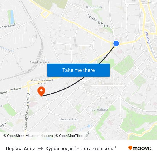 Церква Анни to Курси водіїв "Нова автошкола" map