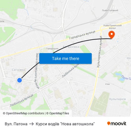 Вул. Патона to Курси водіїв "Нова автошкола" map