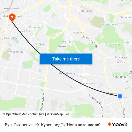 Вул. Сихівська to Курси водіїв "Нова автошкола" map